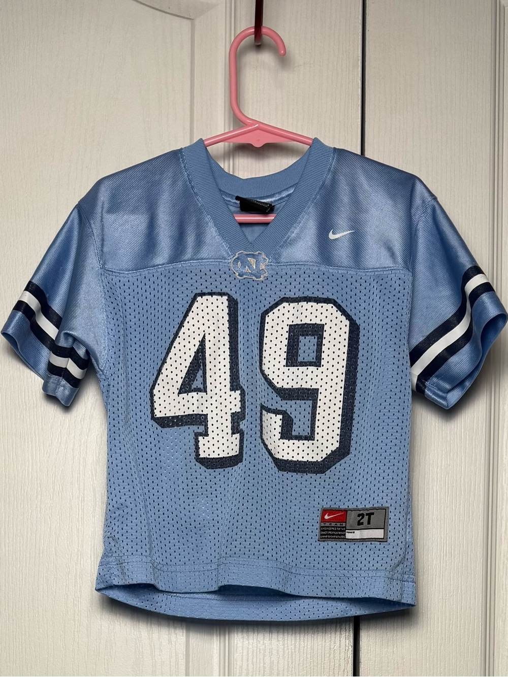 Nike Kids Light Blue Football Jersey with White Number 49 Size 2T